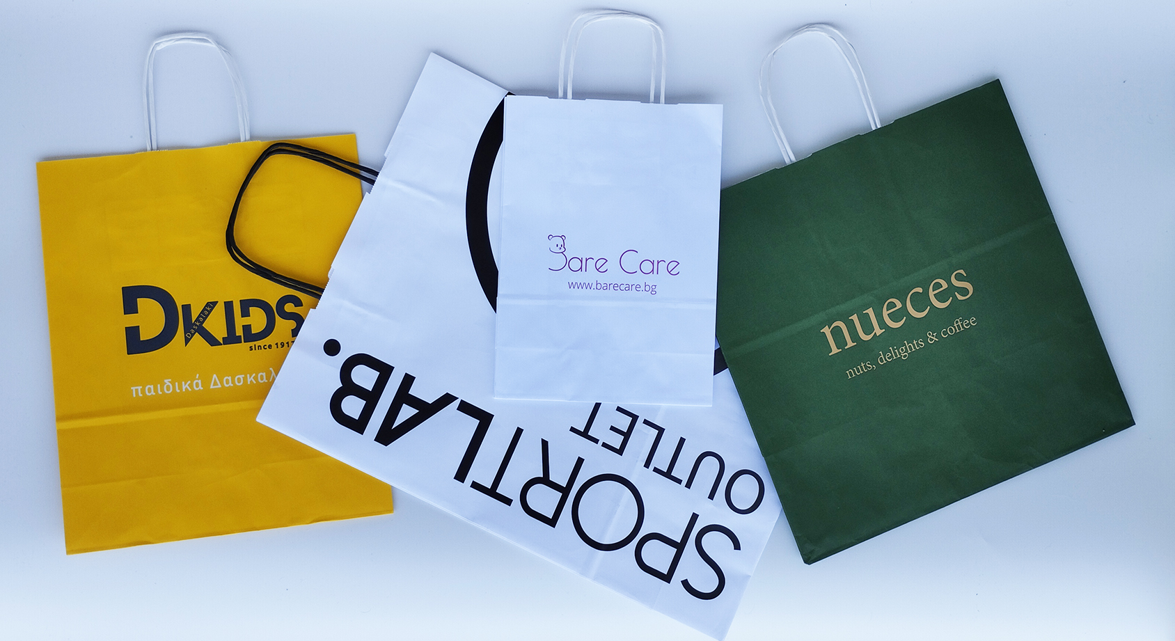 kraft twist or flat handle bags